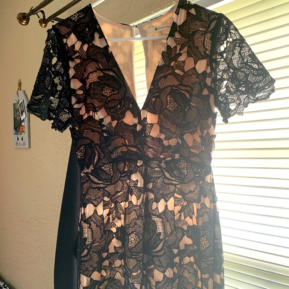 Impeccable Pig Romper with black lace overlay XS